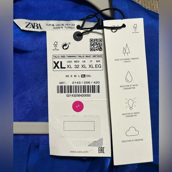 Zara Blue Wrap Around Long Sleeve Dress with Elegant Draping - Picture 9 of 11